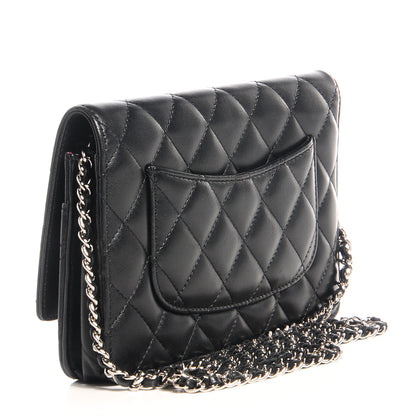 Chanel Lambskin Quilted Wallet On Chain WOC Black 3 of 9