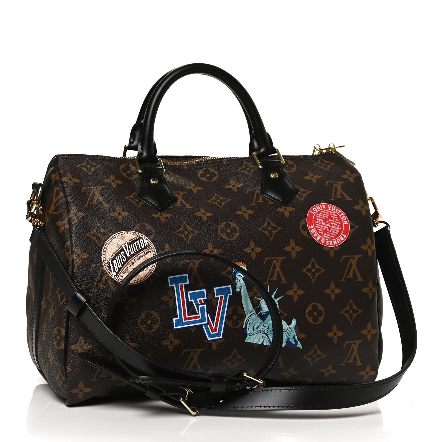 Louis Vuitton Monogram My World Tour Speedy Bandouliere 30 Black 2 of 10