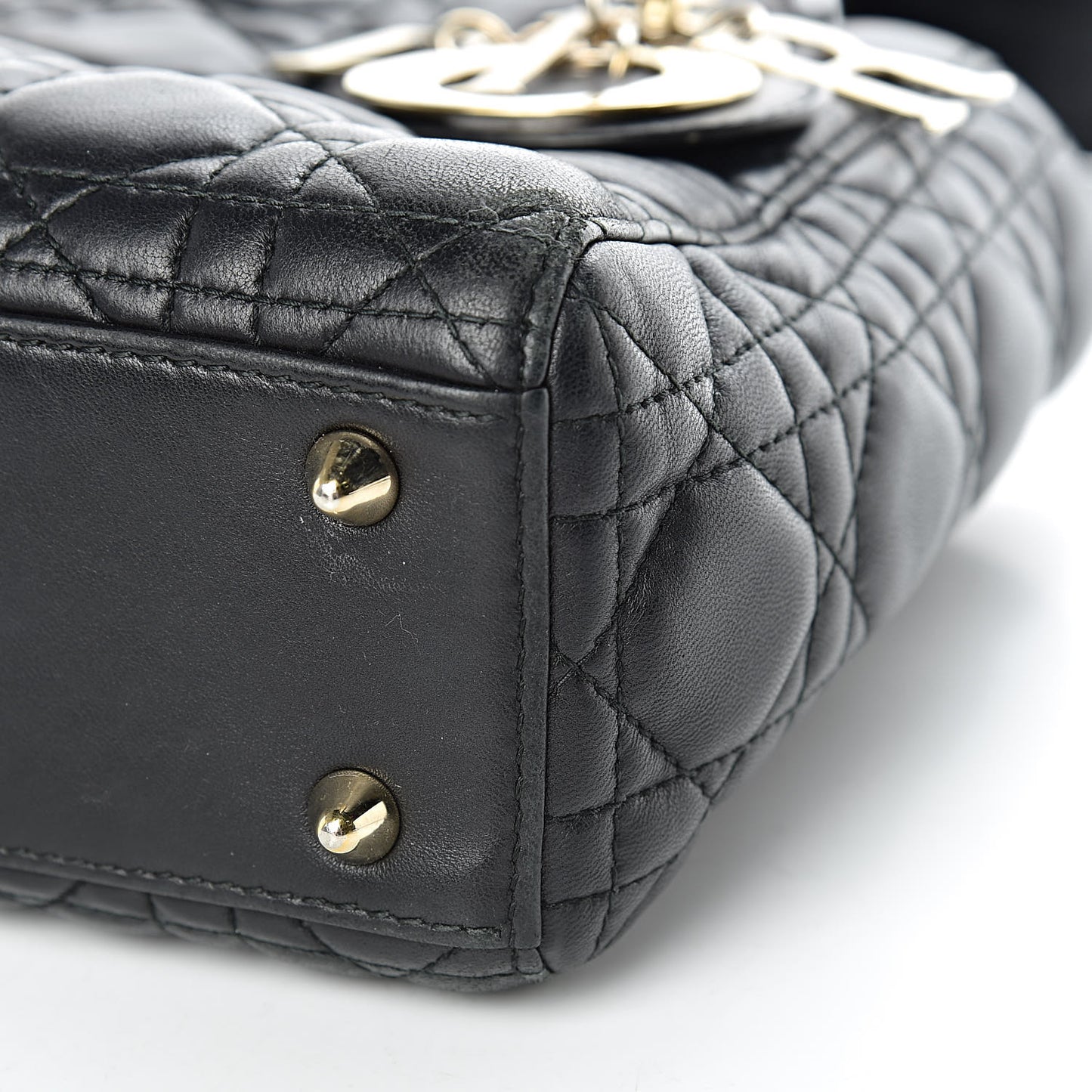 Lambskin Cannage Small Lucky Badges My Lady Dior Black