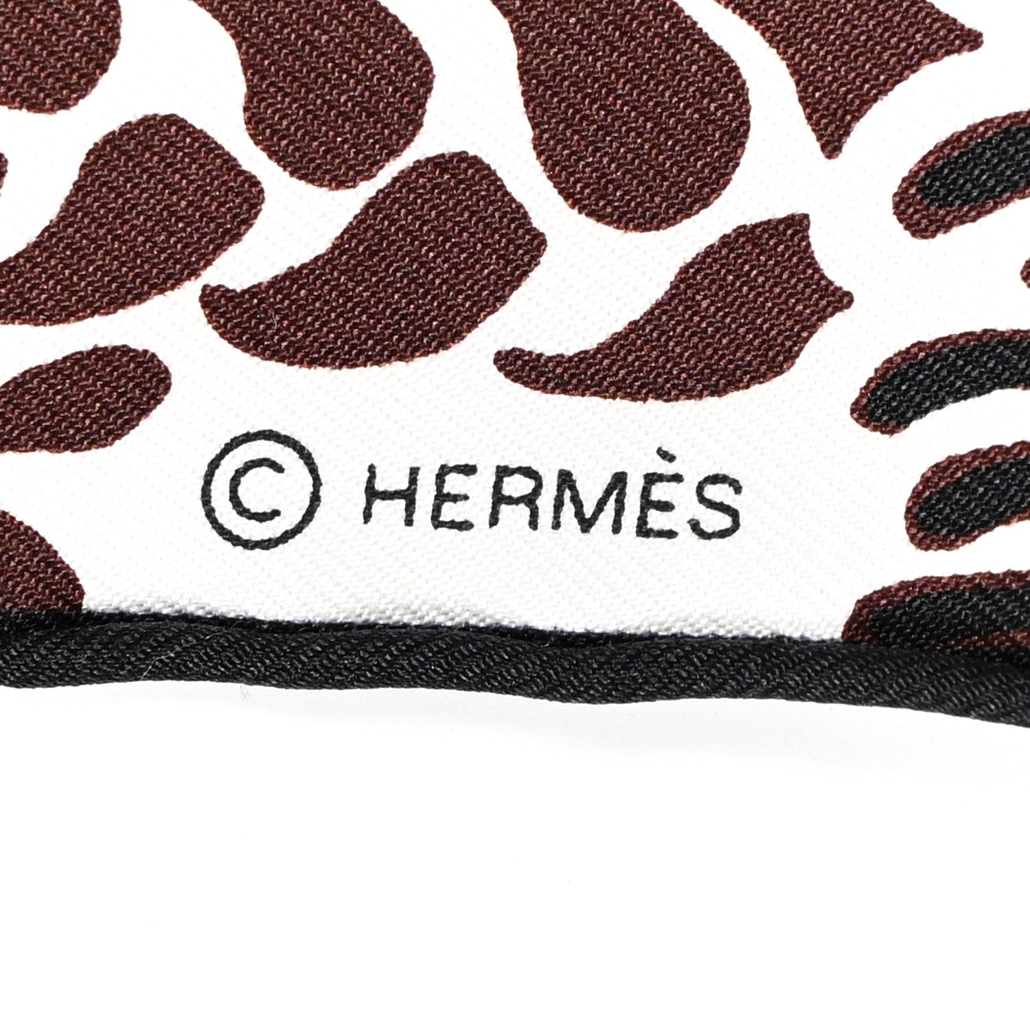 Hermes Silk Mountain Zebra Scarf 90 Marron Black White 3 of 5