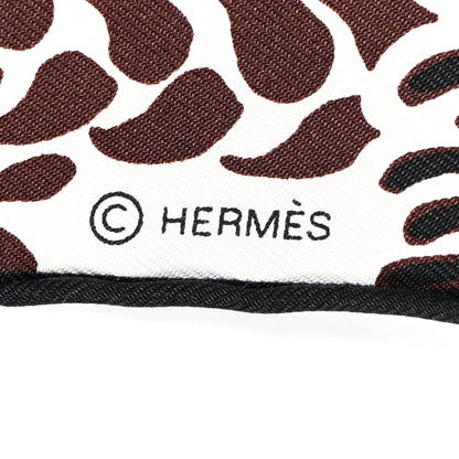 Hermes Silk Mountain Zebra Scarf 90 Marron Black White 3 of 5