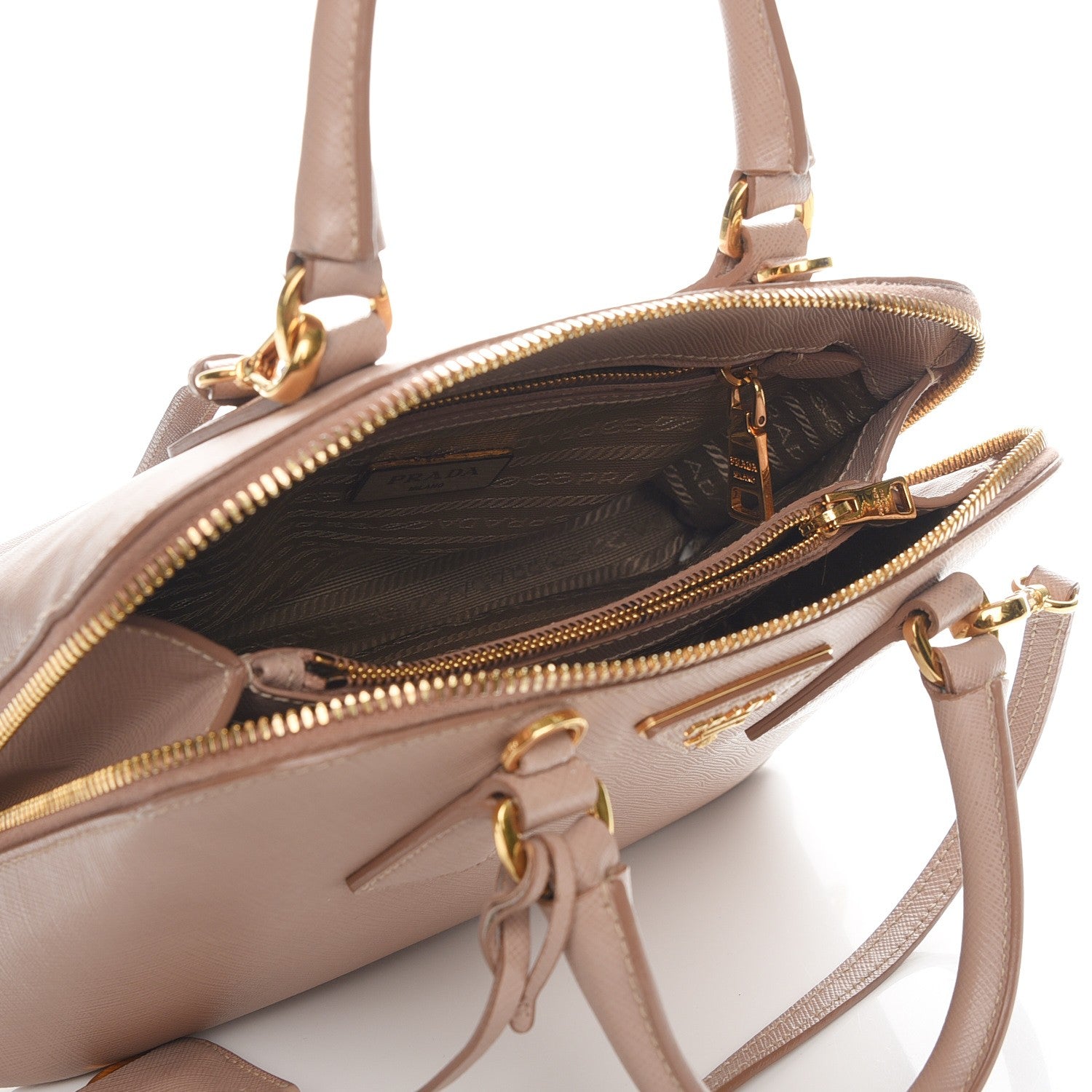 Prada Saffiano Vernice Small Promenade Tote Cammeo 6 of 8