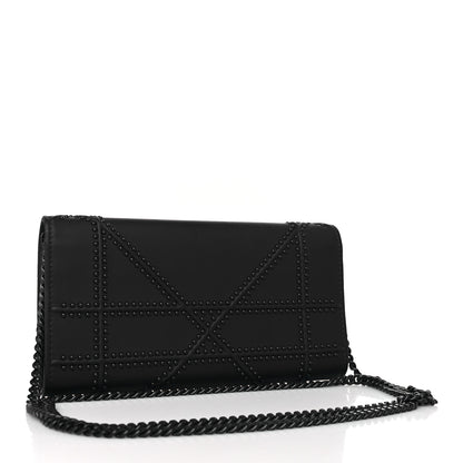 Christian Dior Matte Calfskin Studded Diorama Croisiere Chain Wallet Indigo 3 of 10