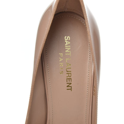 Saint Laurent Patent Calfskin Zoe 85 Pumps 38.5 Nude 7 of 10