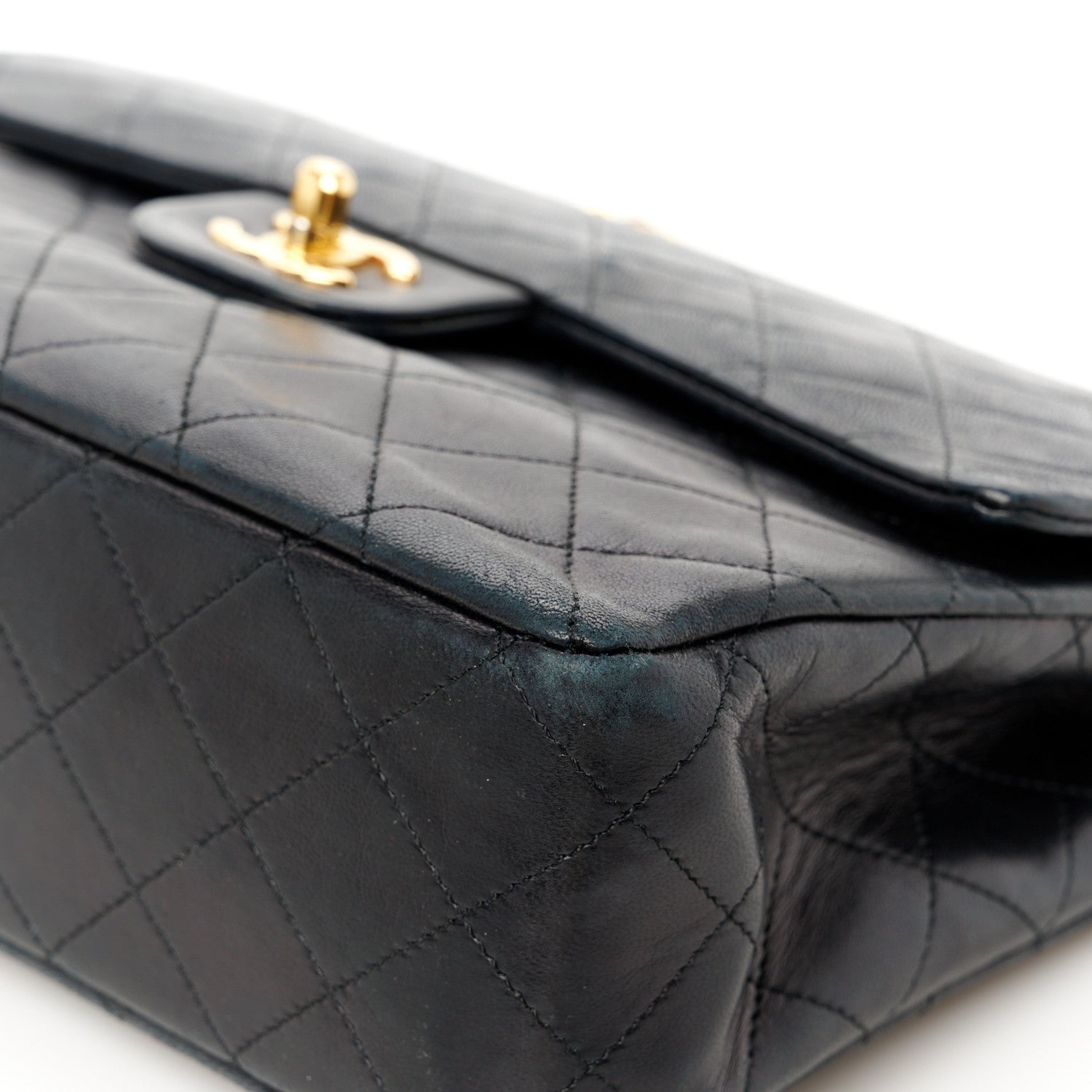Chanel Lambskin Quilted Medium Double Flap Black 13 of 14
