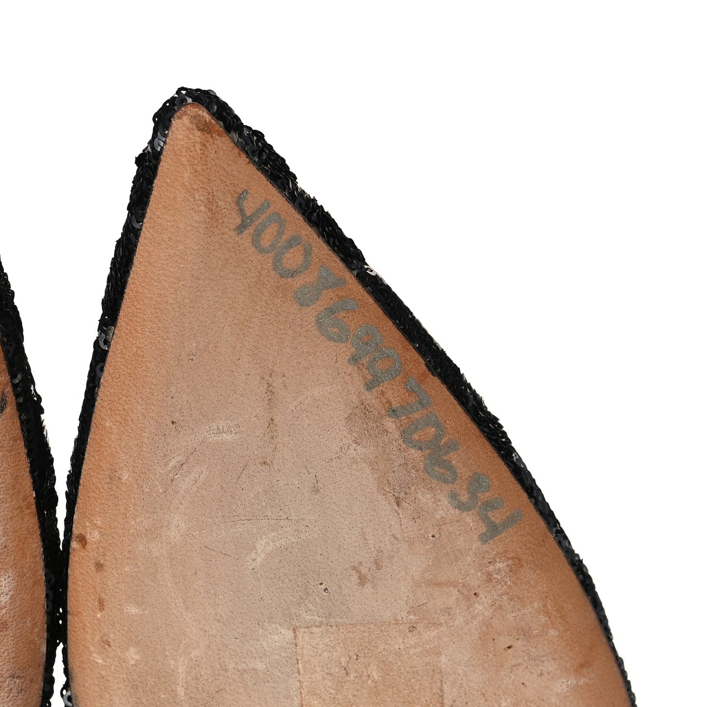 Sequin Pumps 36.5 Black Gold