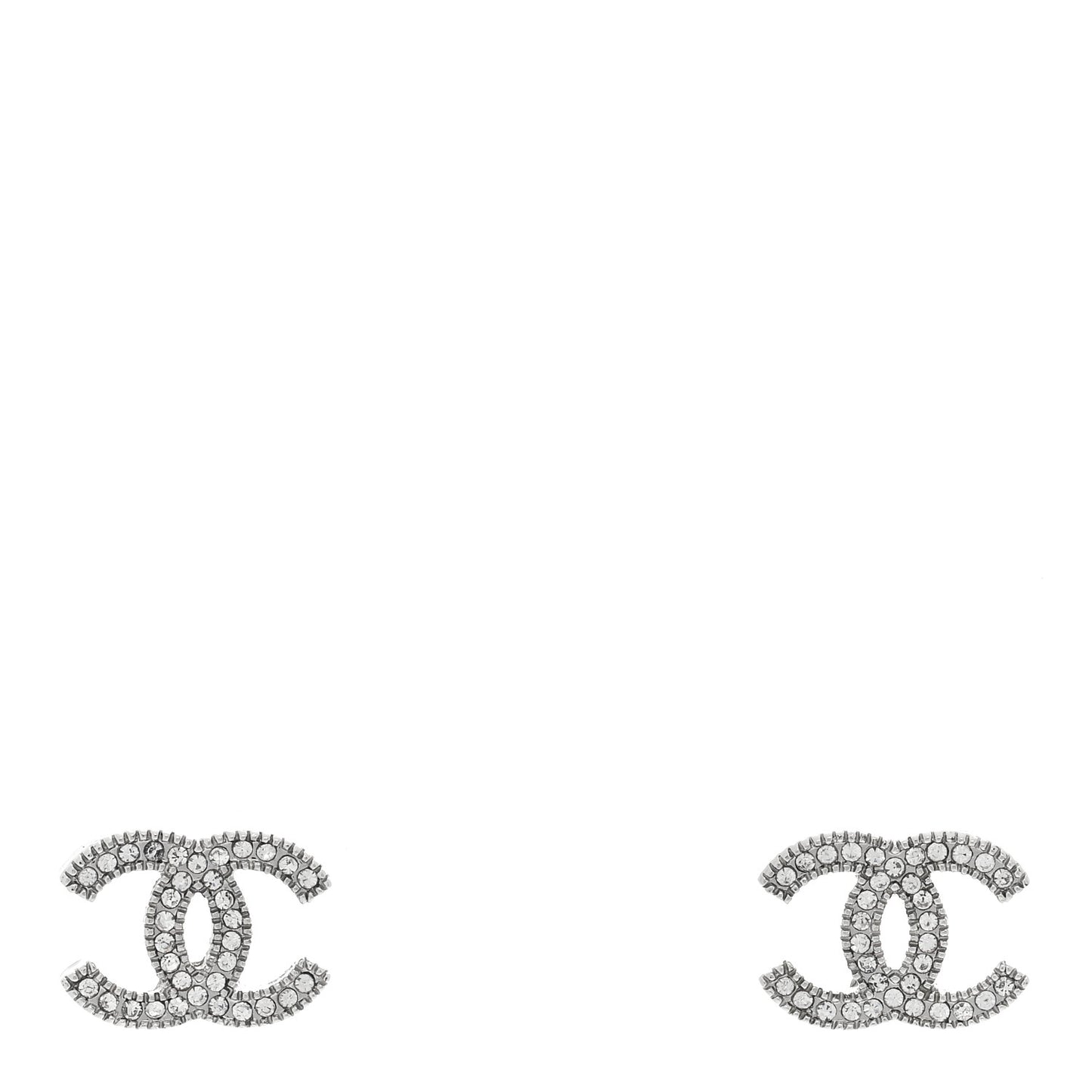Crystal CC Earrings Silver
