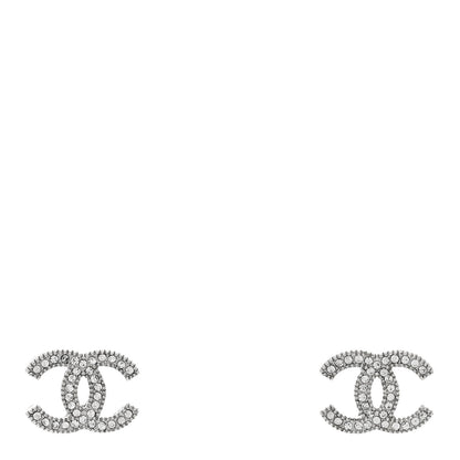 Chanel Crystal CC Earrings Silver 1 of 4