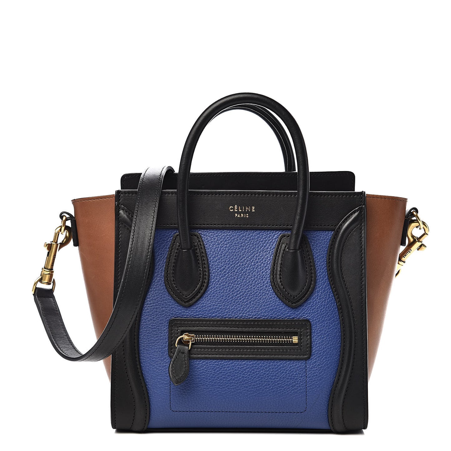 Smooth Drummed Calfskin Nano Tri-Color Luggage Indigo