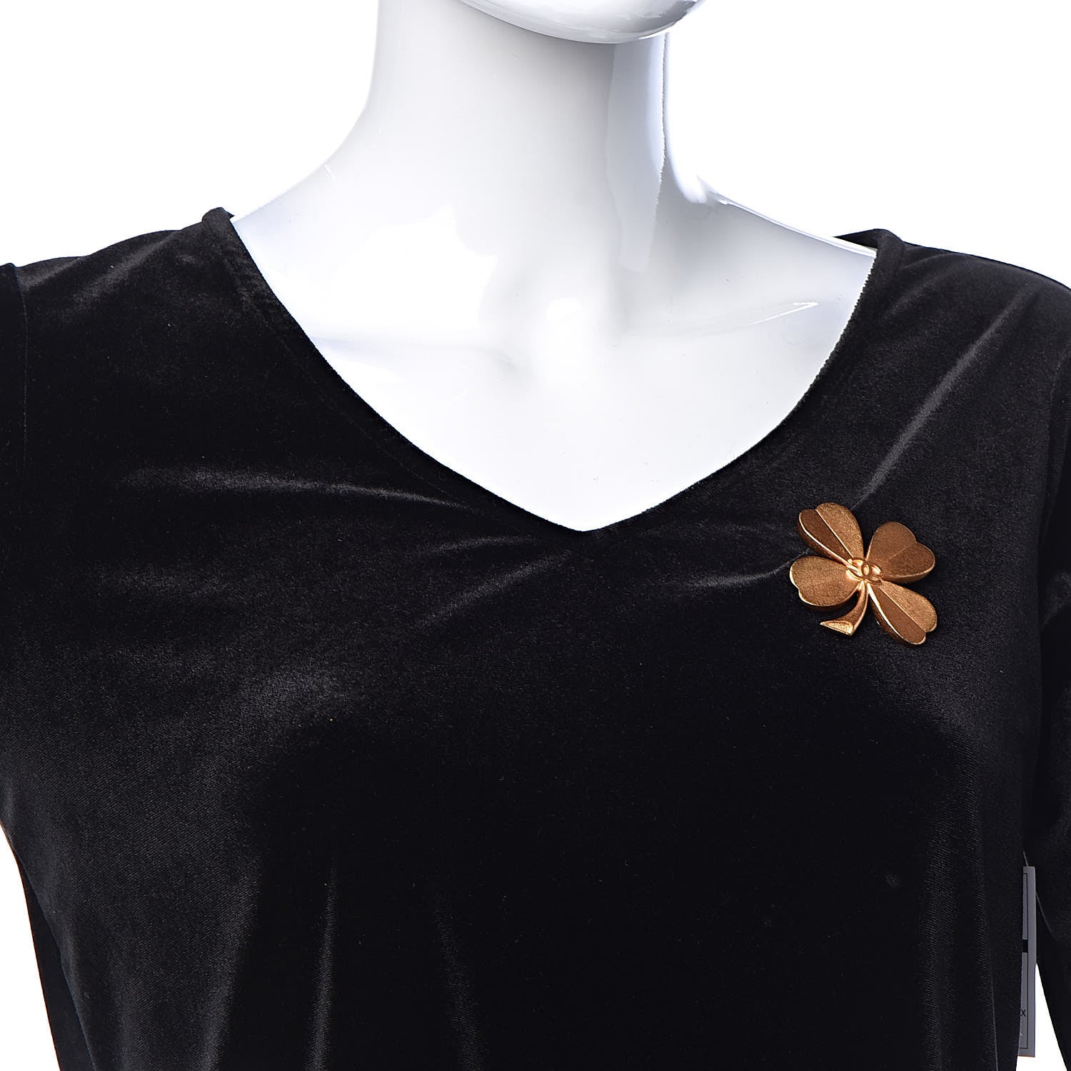 Chanel CC Clover Brooch Gold 2 of 5