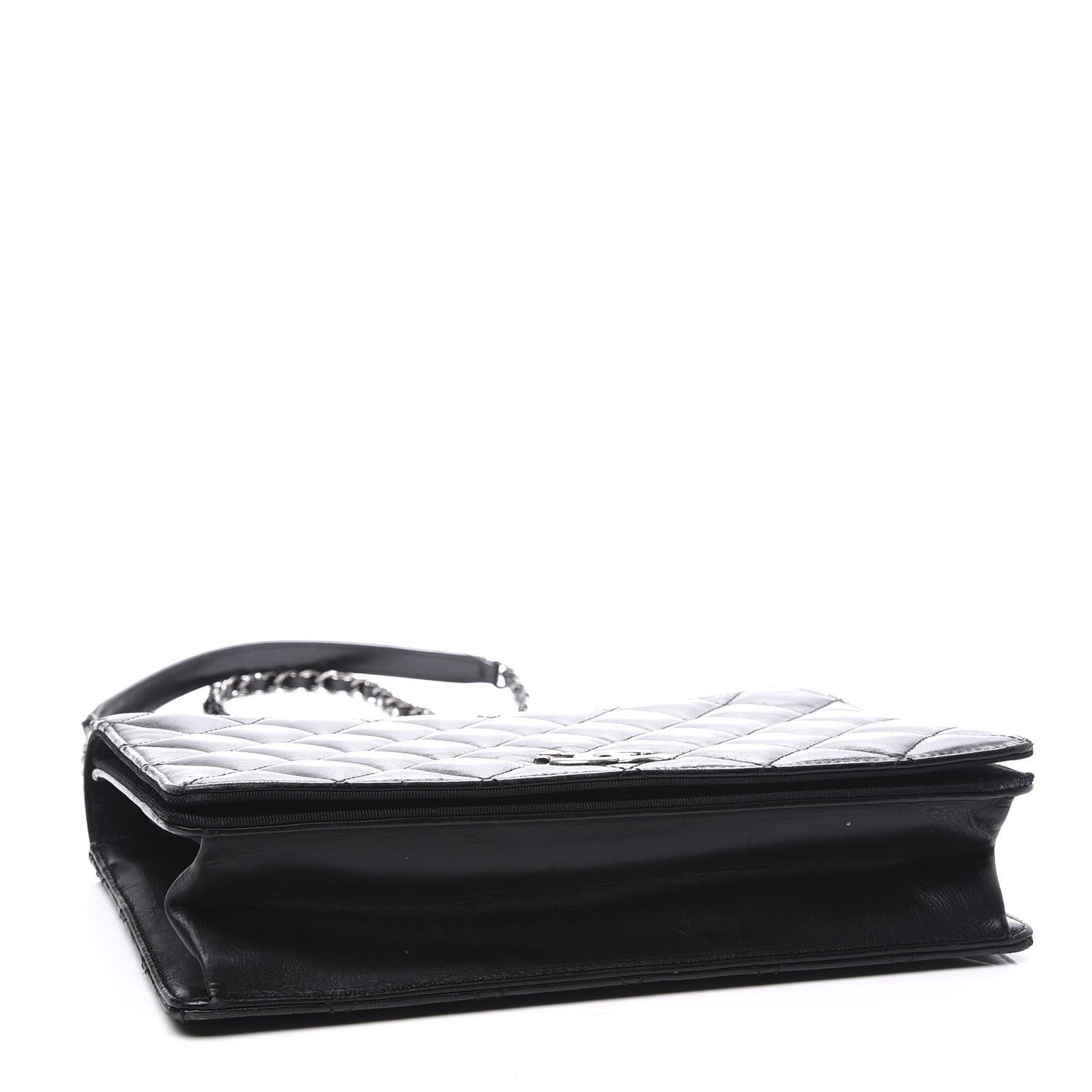 Calfskin Quilted Ballerine Flap Black Beige