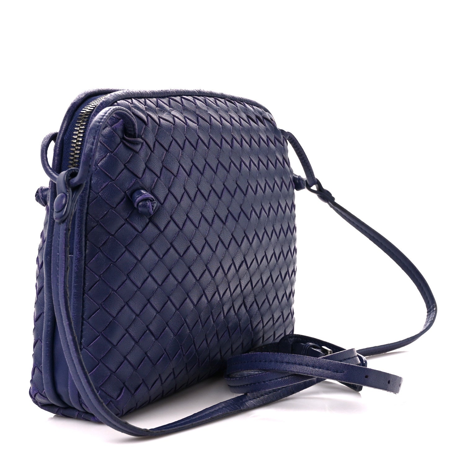 Bottega Veneta Nappa Intrecciato Nodini Crossbody Messenger Purple 3 of 10