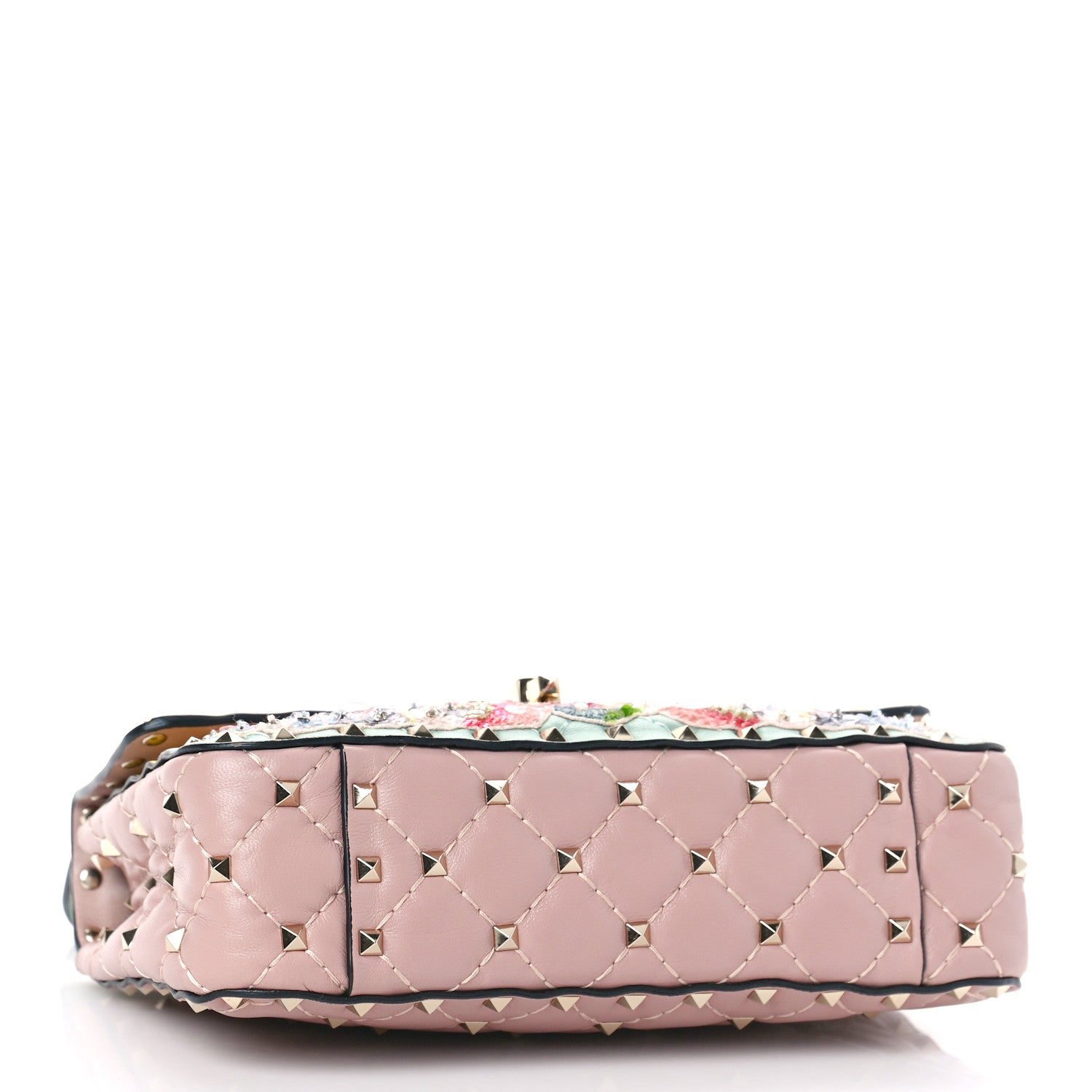Valentino Garavani Nappa Sequin Flower Small Rockstud Spike Shoulder Bag Multicolor 4 of 8