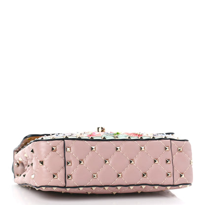Valentino Garavani Nappa Sequin Flower Small Rockstud Spike Shoulder Bag Multicolor 4 of 8