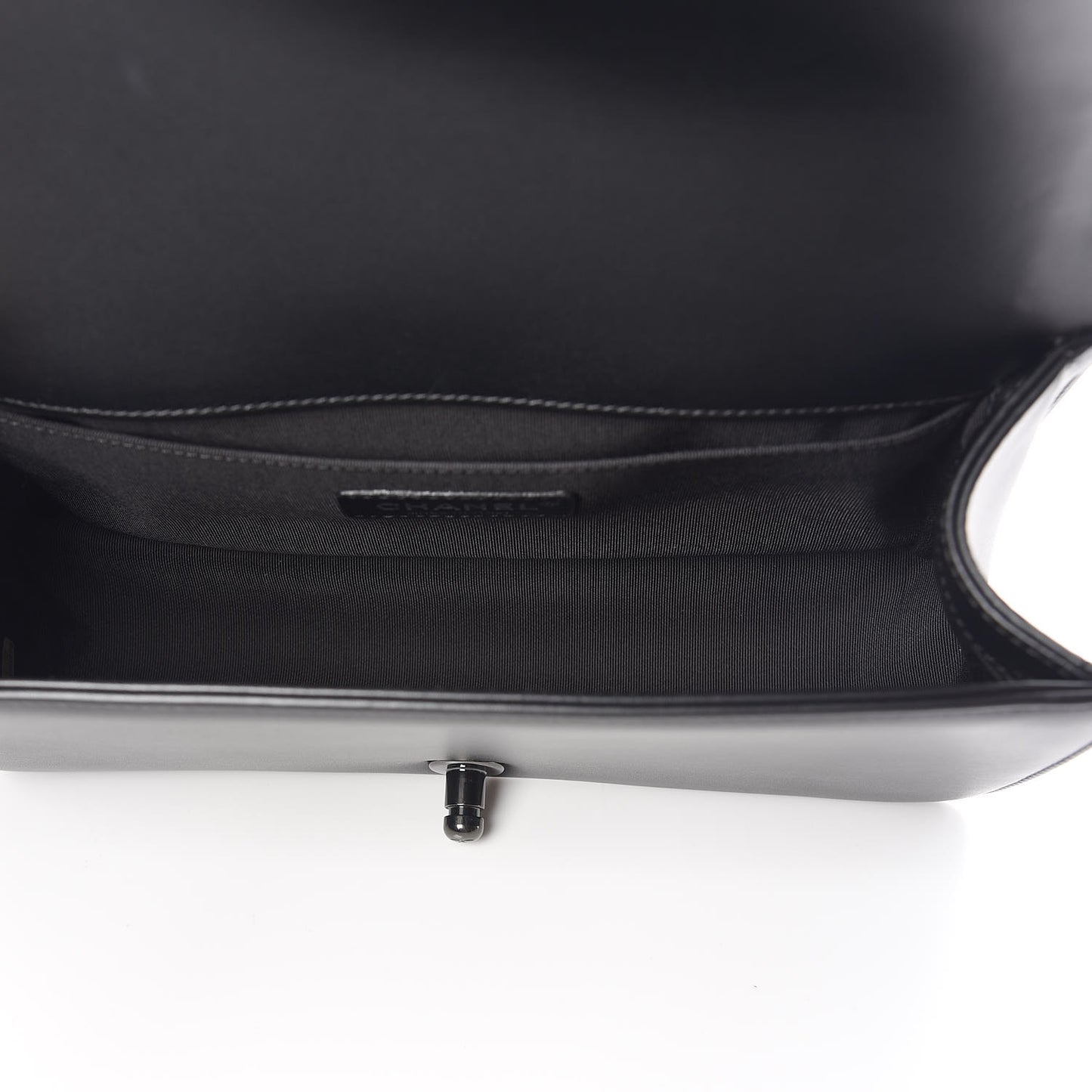 Calfskin Painted Chevron Embossed Medium Boy Flap Black