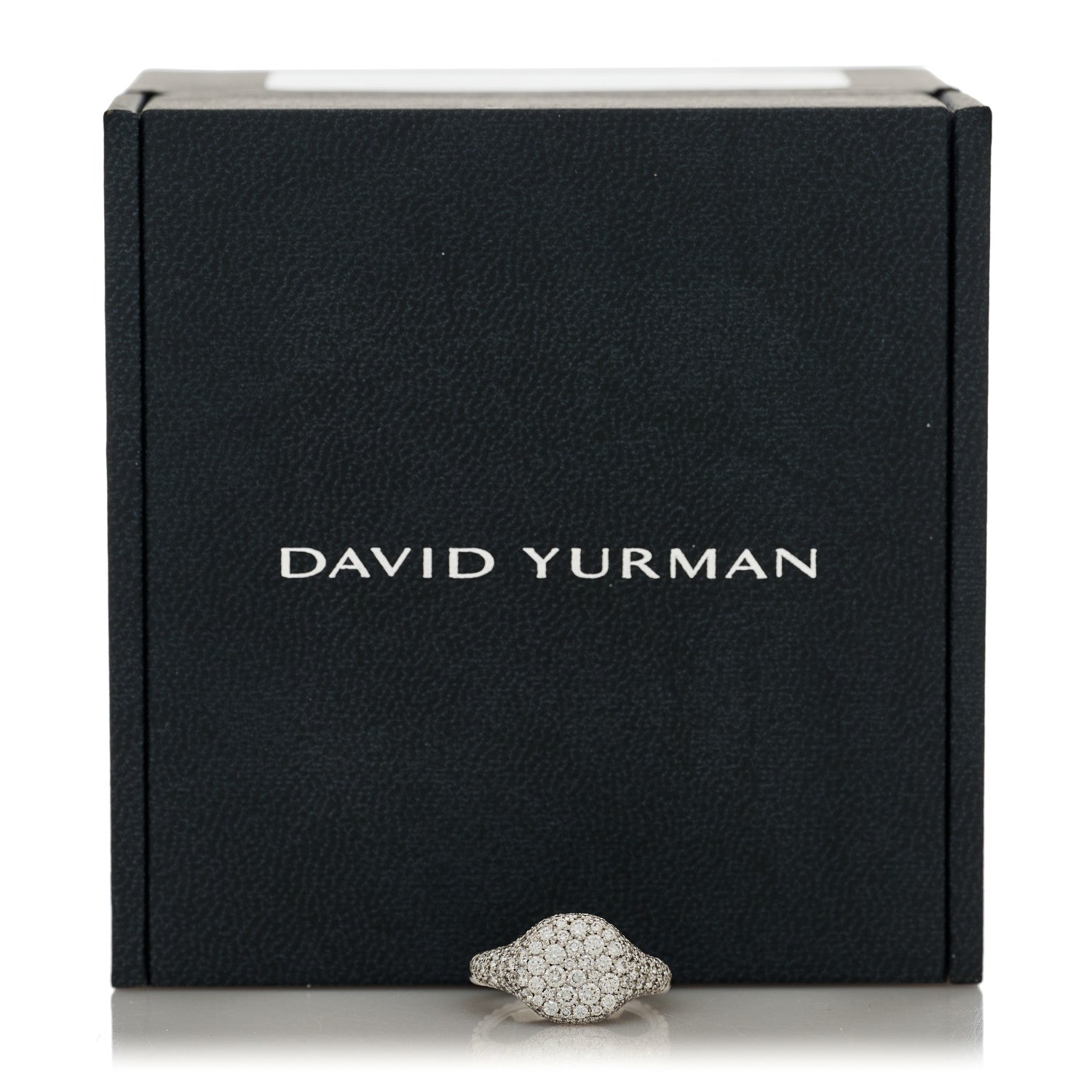 David Yurman 18K White Gold Diamond Pave Pinky Ring 46 3.75 6 of 6