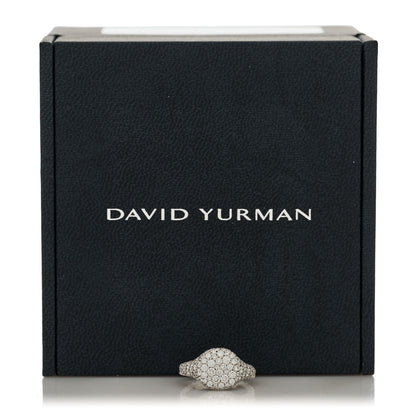 David Yurman 18K White Gold Diamond Pave Pinky Ring 46 3.75 6 of 6