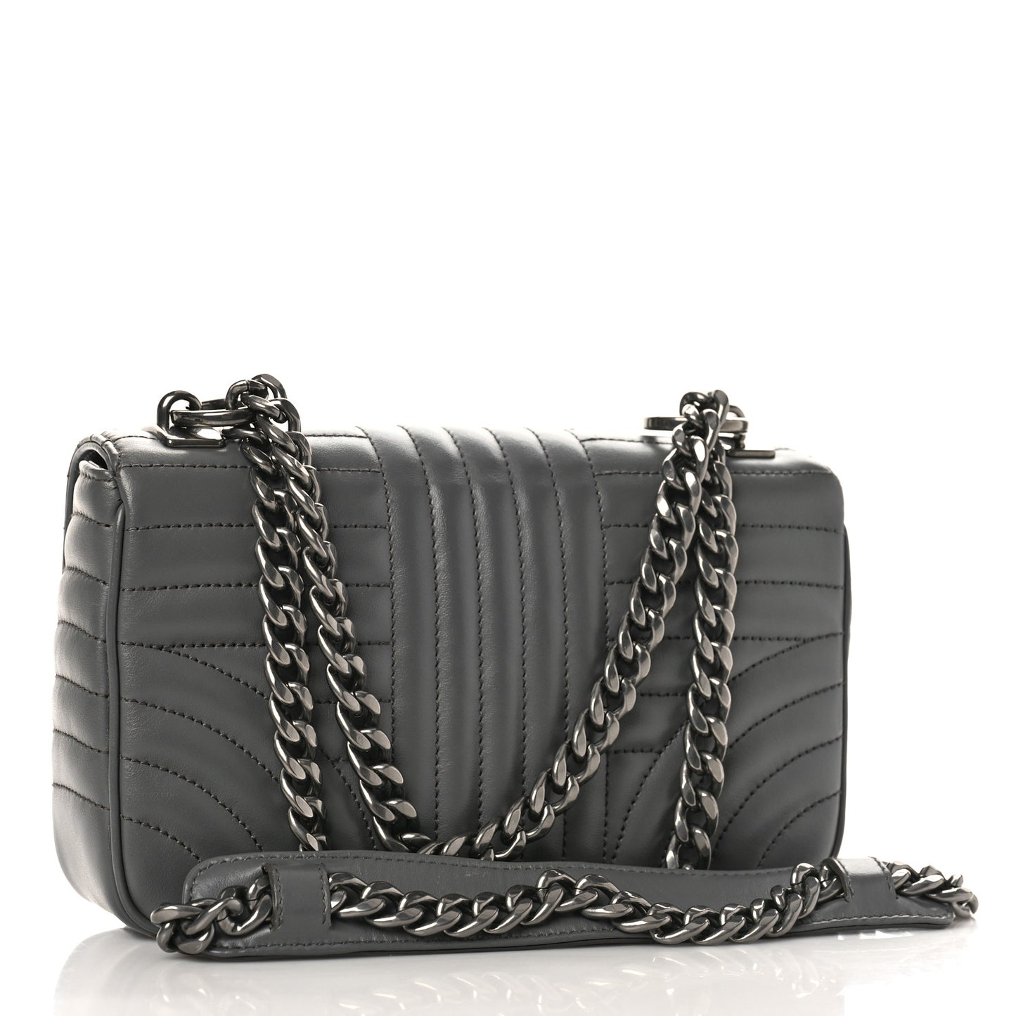 Soft Calfskin Impunture Diagramme Small Chain Flap Shoulder Bag Marmo
