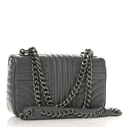 Prada Soft Calfskin Impunture Diagramme Small Chain Flap Shoulder Bag Marmo 3 of 8