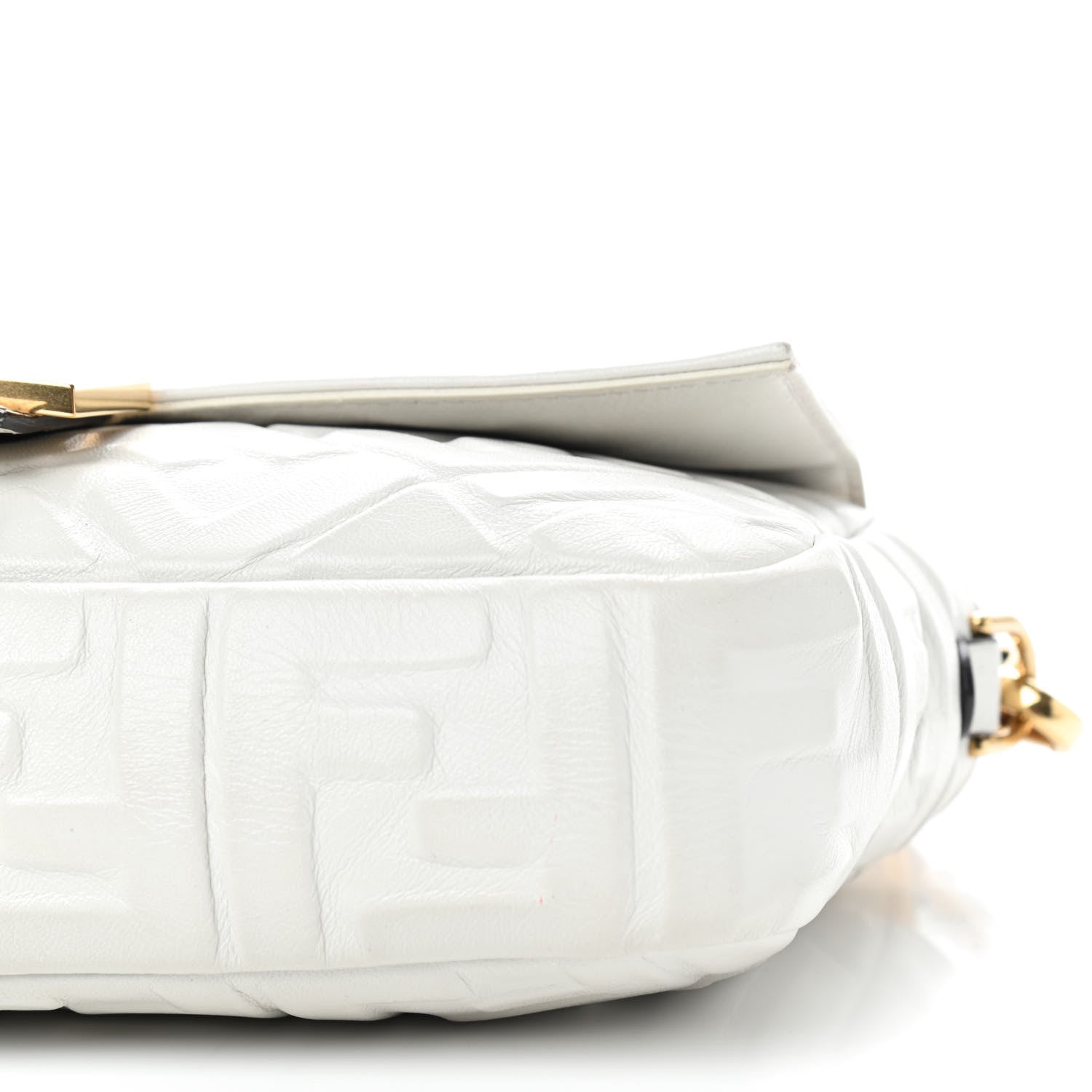 Fendi Nappa FF 1974 Embossed Baguette White 6 of 8