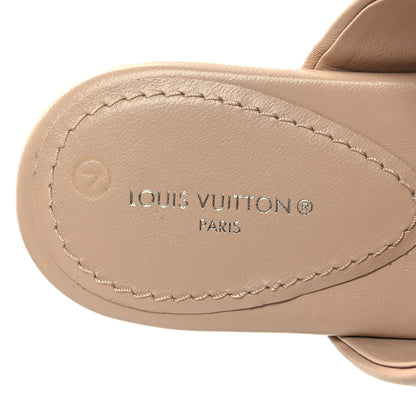 Louis Vuitton Lambskin Embossed Monogram Drapy Flat Thong Sandal 36.5 Beige 8 of 8