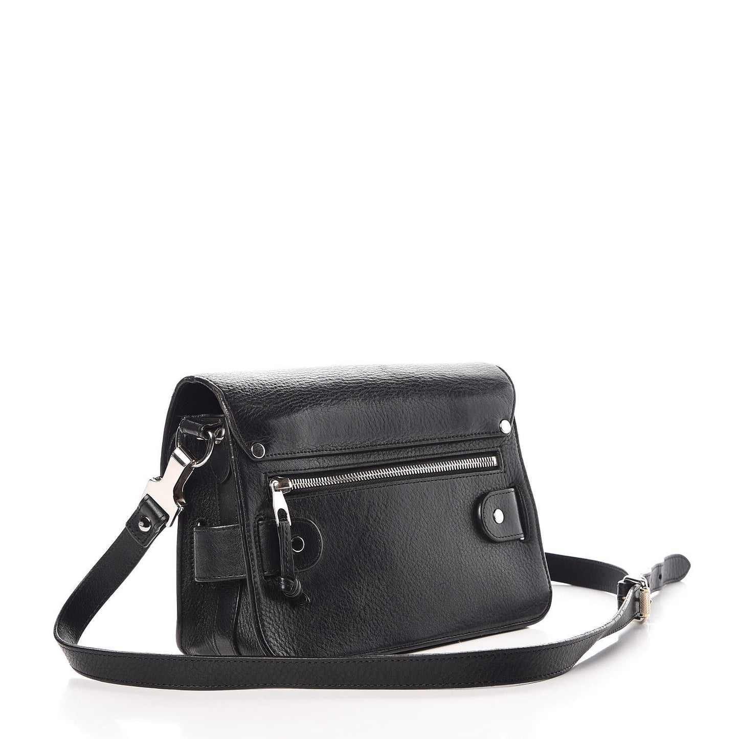 Textured Calfskin Mini PS11 Classic Shoulder Bag Black