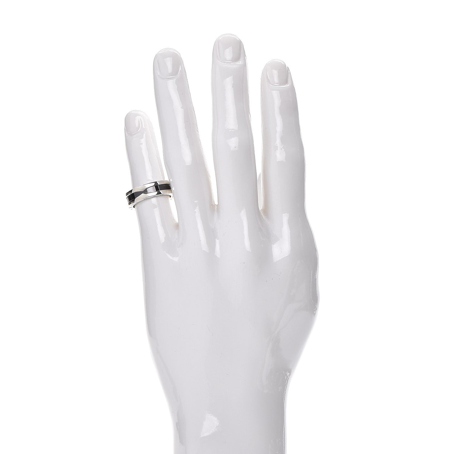 Bulgari Sterling Silver Ceramic Save The Children One-Band Ring 58 8.25 2 of 6