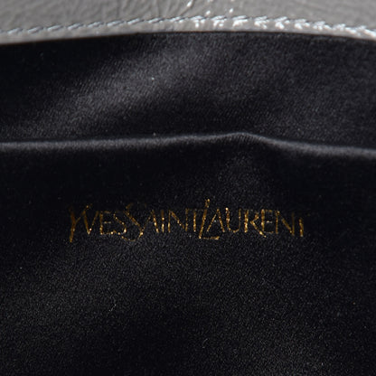 Saint Laurent Textured Patent Monogram Large Belle de Jour Clutch Grey 6 of 7