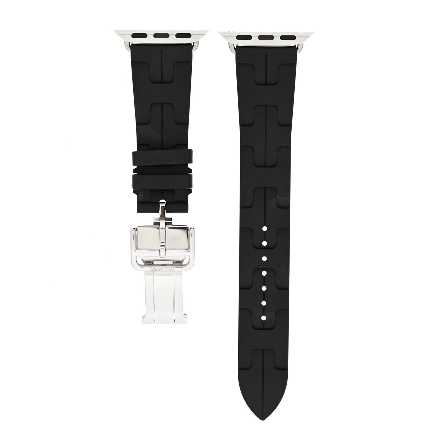 Rubber 41mm Deployment Buckle Kilim Apple Watch Single Tour Band Black