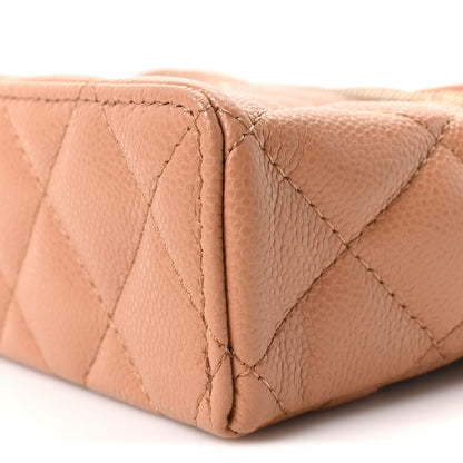 Chanel Caviar Quilted Top Handle Slim Vanity With Chain Brown 10 of 10