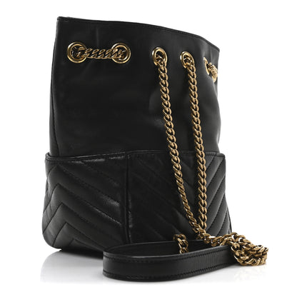 Saint Laurent Lambskin Matelasse Monogram Joe Nano Bucket Bag Black 3 of 10