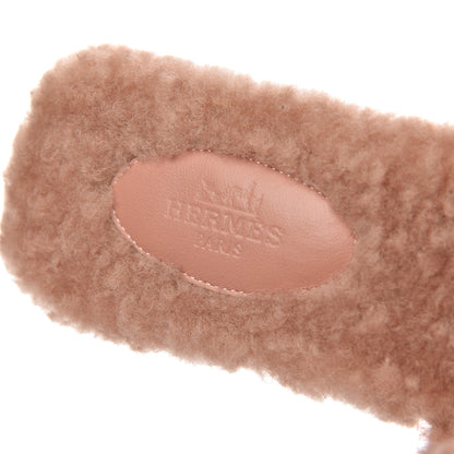 Hermes Woolskin Oran Sandals 36.5 Rose Aube 6 of 8