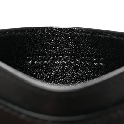 Saint Laurent Calfskin Crocodile Embossed Monogram Credit Card Case Blue 7 of 8