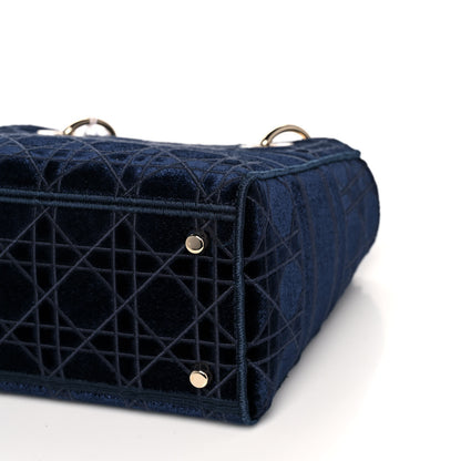 Christian Dior Velvet Cannage Medium Lady D-Lite Blue 8 of 11