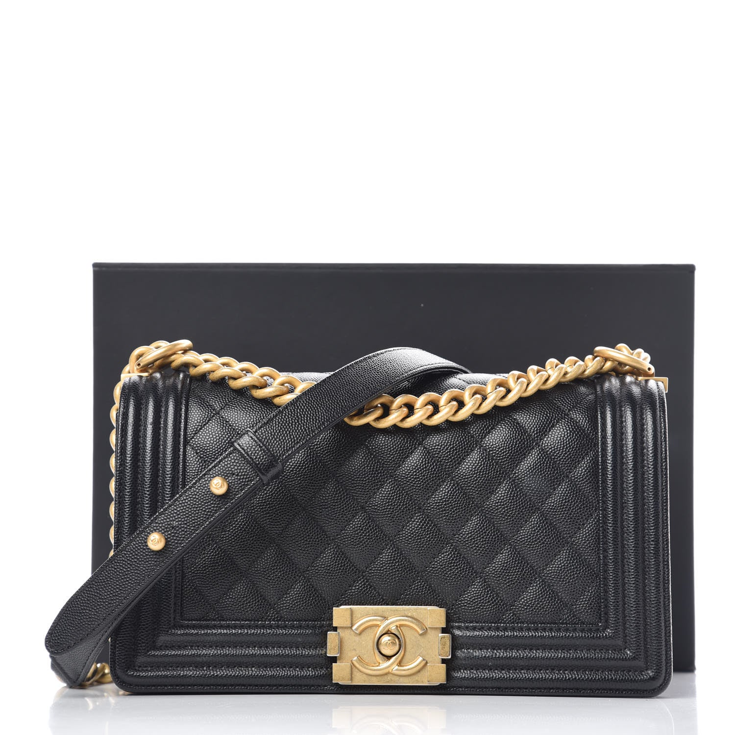 Chanel Caviar Quilted Medium Boy Flap Black 16 of 16