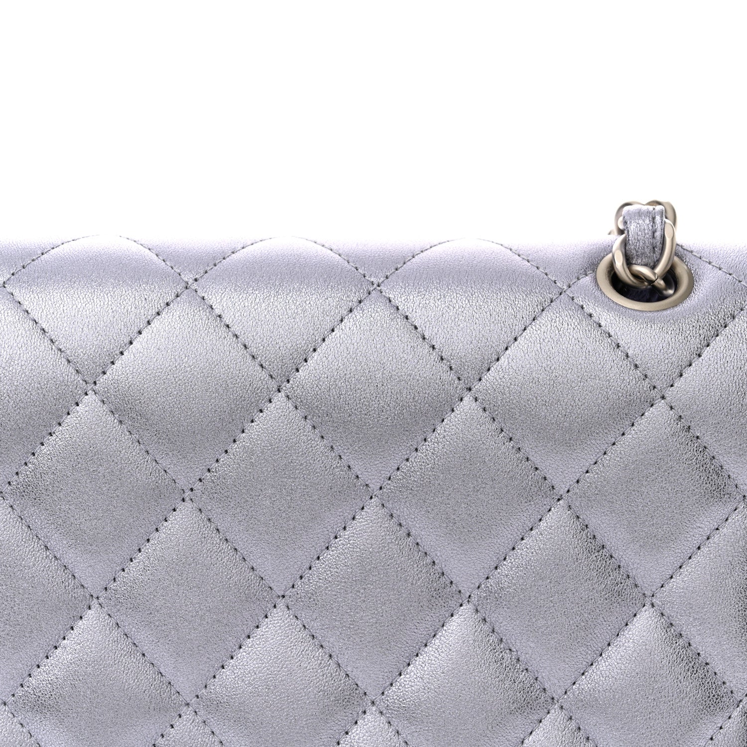 Chanel Metallic Lambskin Quilted Jumbo Double Flap Light Purple 14 of 15