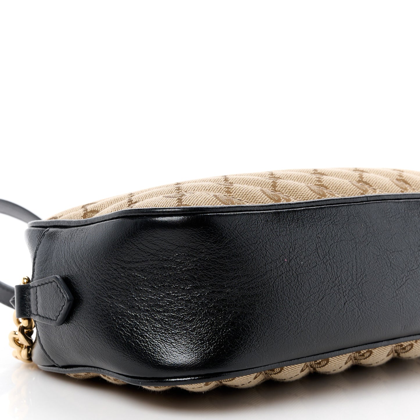 Monogram Matelasse Diagonal Small GG Marmont Chain Shoulder Bag Beige Black