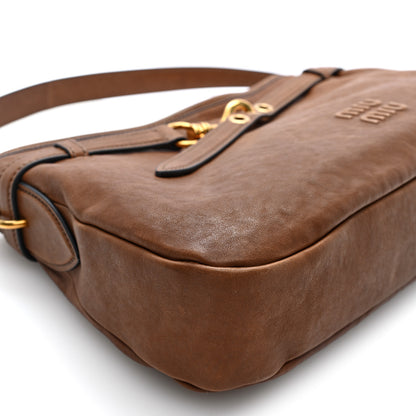 Miu Miu Nappa Large Aviator Regular Aventure Shoulder Bag Oak 8 of 9