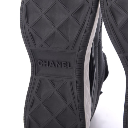 Chanel Velvet Calfskin Mixed Fibers CC Sneakers 37 Black 9 of 11