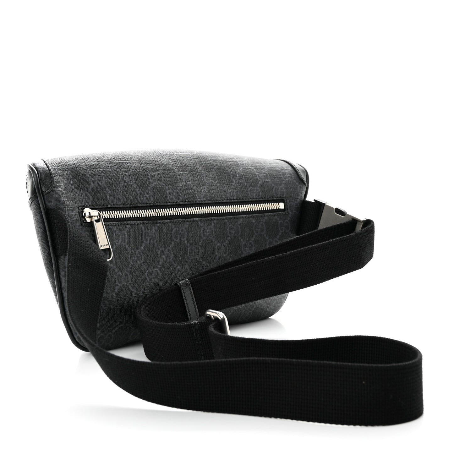 GG Supreme Monogram Textured Calfskin Retro Interlocking G Belt Bag Black