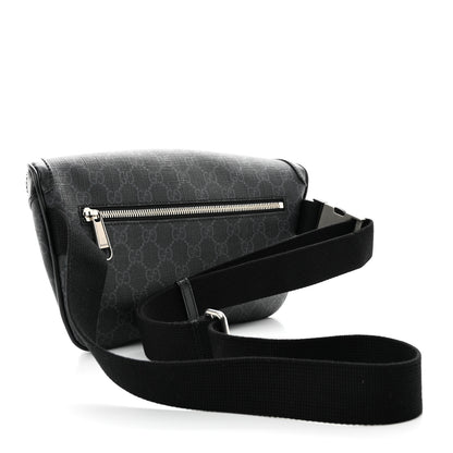 Gucci GG Supreme Monogram Textured Calfskin Retro Interlocking G Belt Bag Black 3 of 10