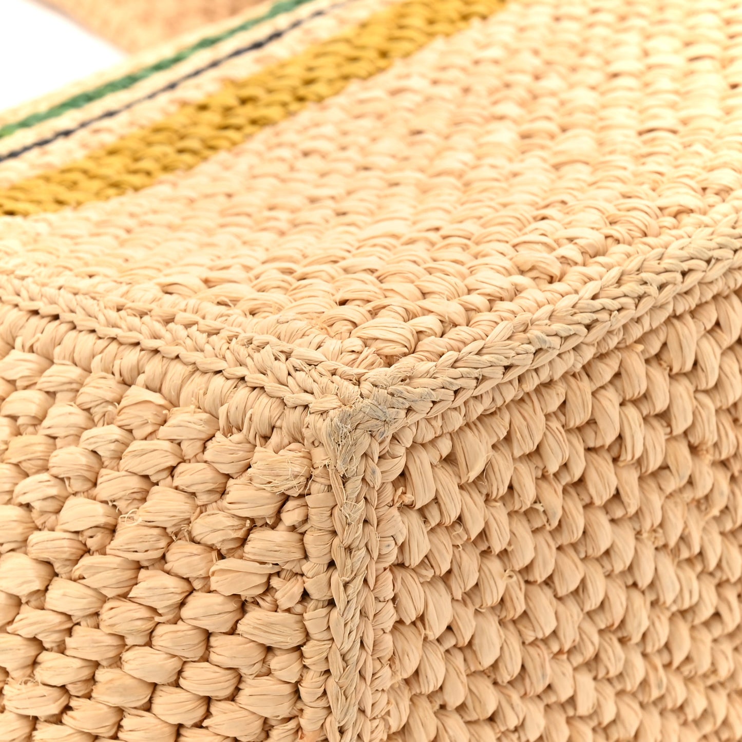 Raffia Small Paula's Ibiza Logo Tote Beige Multicolor