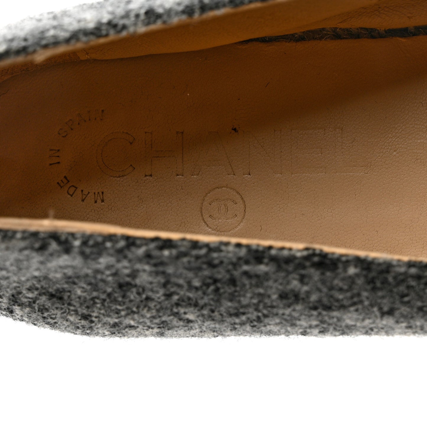 Tweed Velvet CC Espadrilles 39 Grey Black