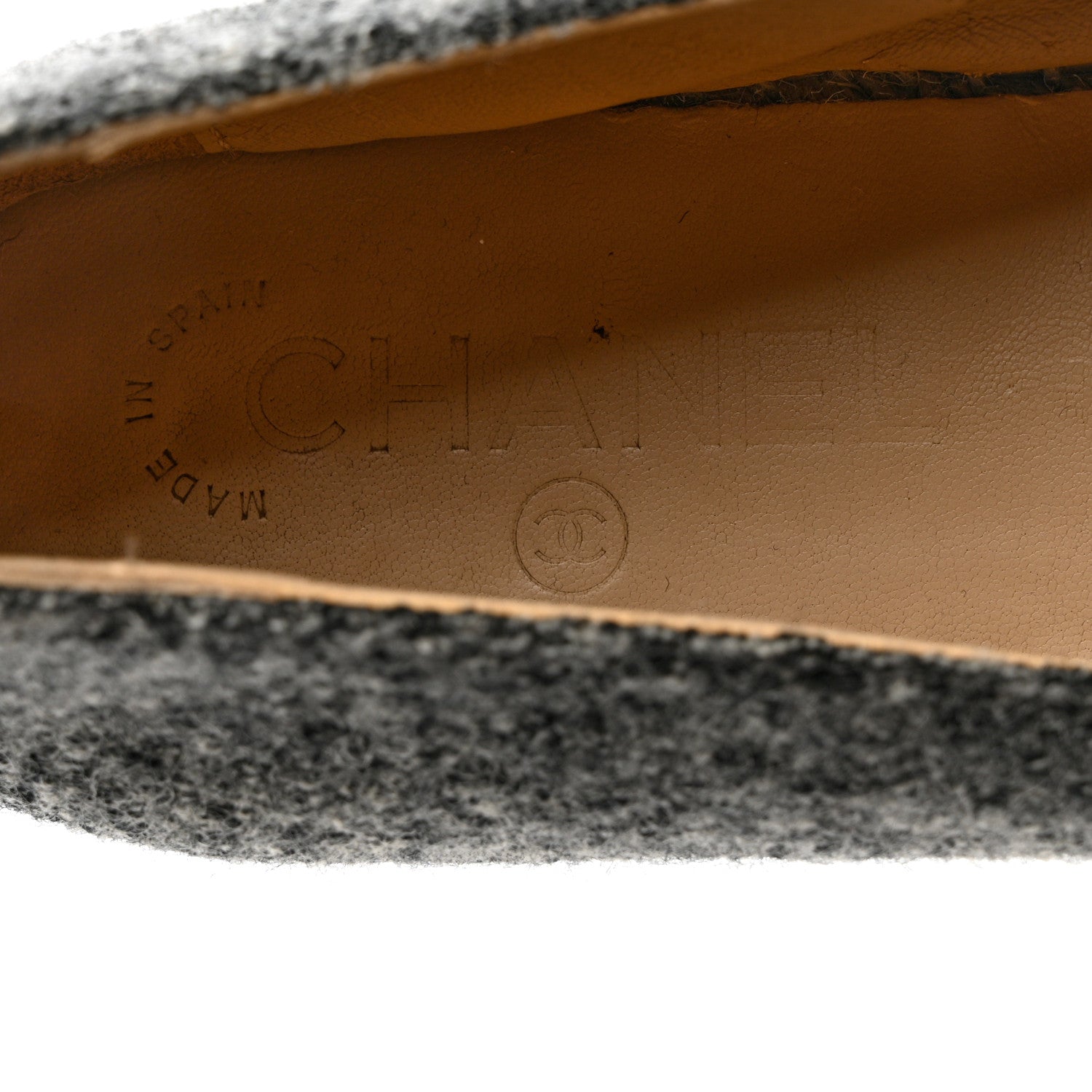 Chanel Tweed Velvet CC Espadrilles 39 Grey Black 7 of 9