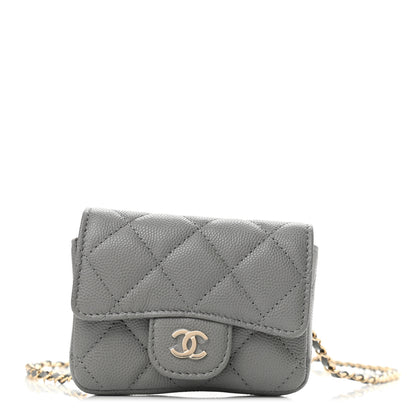 Chanel Caviar Quilted Mini Chain Belt Bag Grey 1 of 12