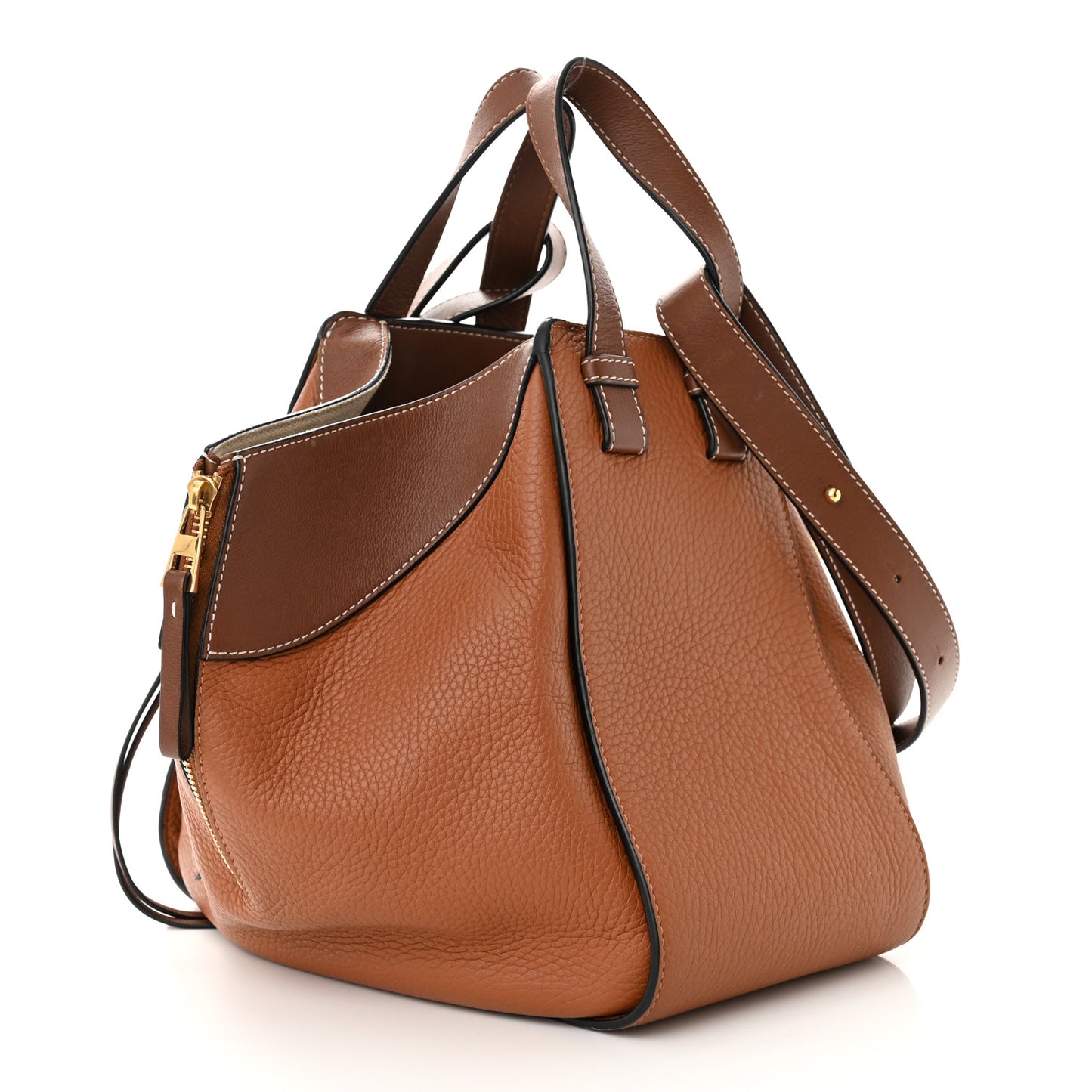 Grained Calfskin Small Hammock Shoulder Bag Tan