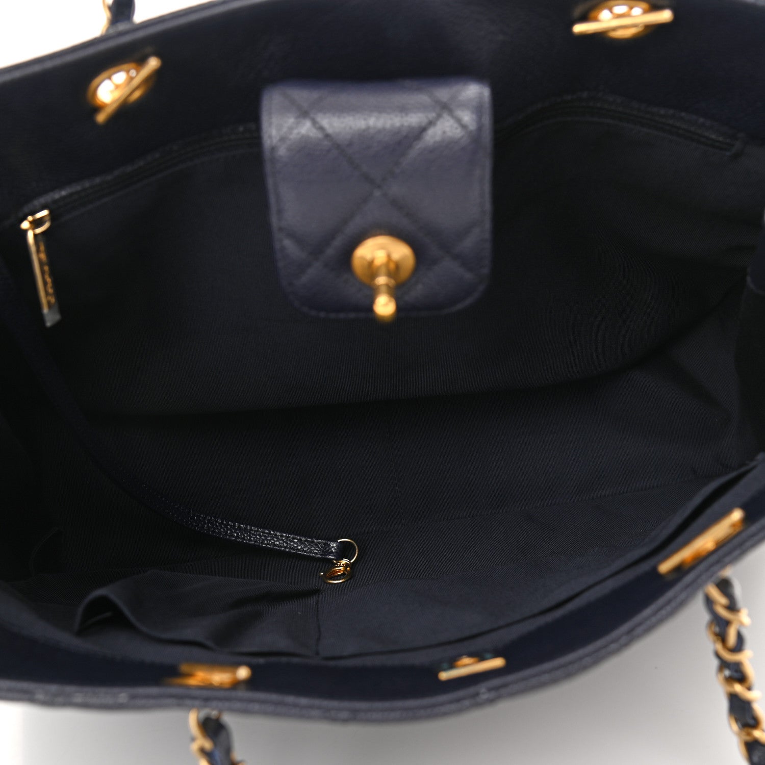 Chanel Caviar Quilted Large CC Shopping Tote Navy 5 of 11