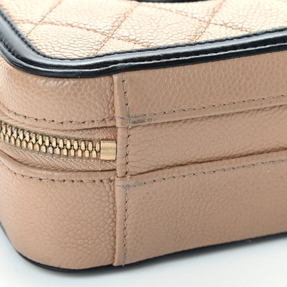Chanel Caviar Quilted Small CC Filigree Vanity Case Beige Black 10 of 10