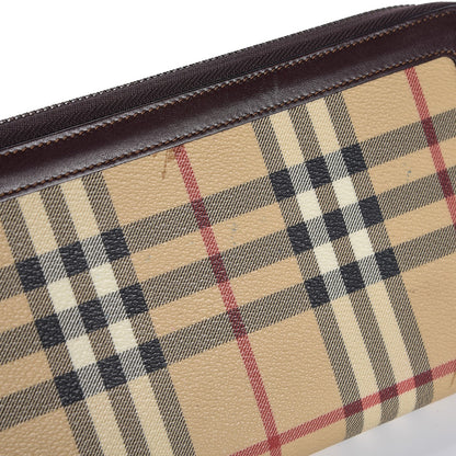 Burberry Haymarket Check Large Travel Zip Around Wallet Chocolate 8 of 10
