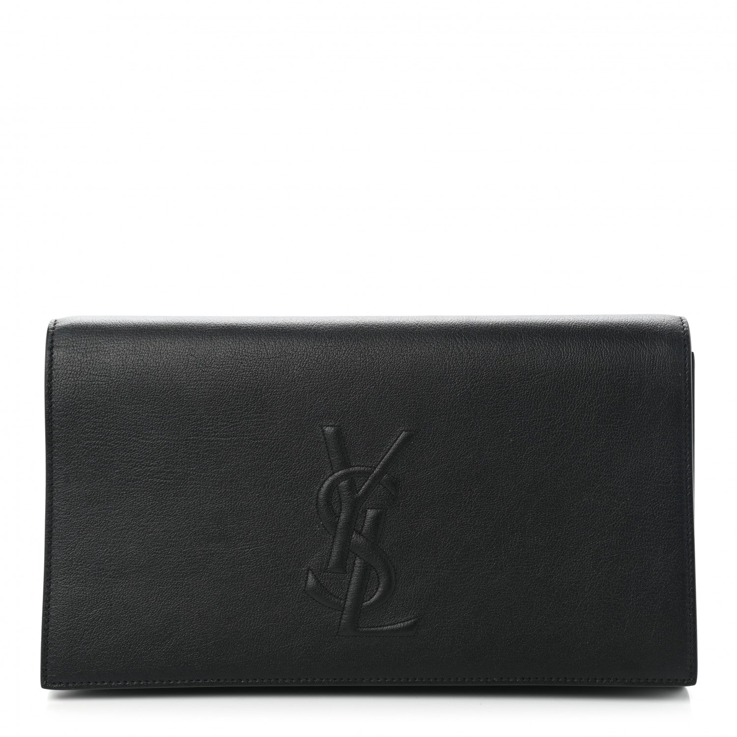 Saint Laurent Calfskin Monogram Large Belle De Jour Clutch Black 1 of 8
